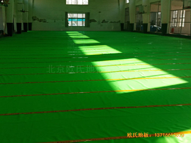 河北滄州體育學(xué)?；@球館體育地板施工案例2
